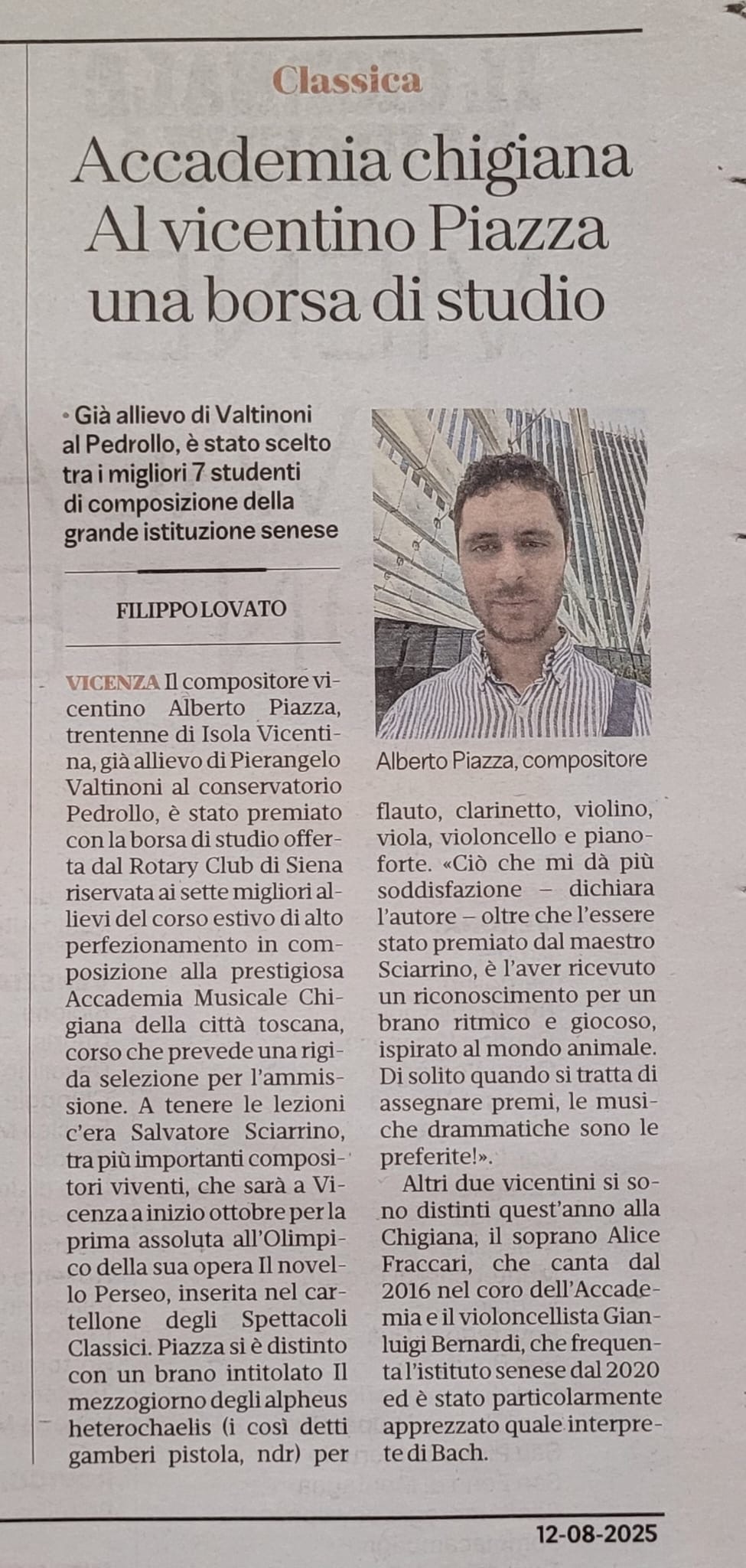 Giornale di Vicenza, 12 August 2025